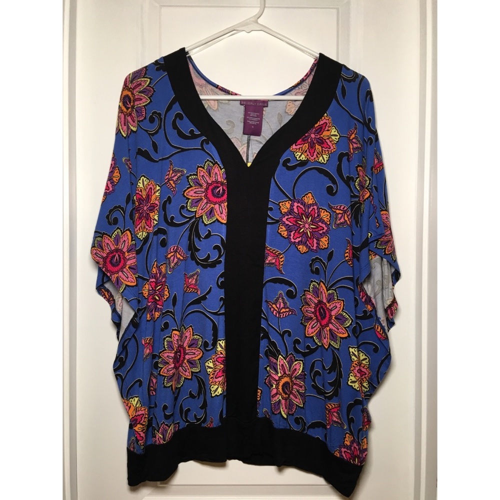 Pretty Royal Blue Career Top Size 1X